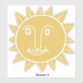 Modern Artsy Sun Trendy Drawing Sticker (Vel)
