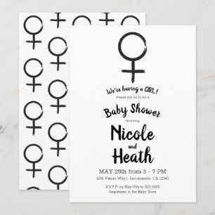 Modern Astrology Venus Feminine Baby Girl Shower Kaart