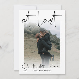 Modern At Last   Photo Engagement Save The Date Aankondiging