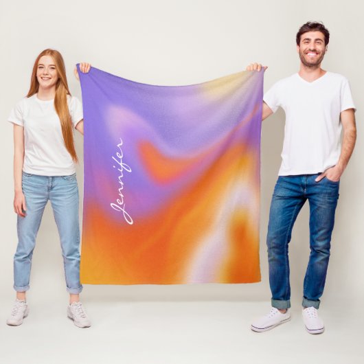 Modern Aura Colorful Gradient Fleece Blanket Deken (In situ)