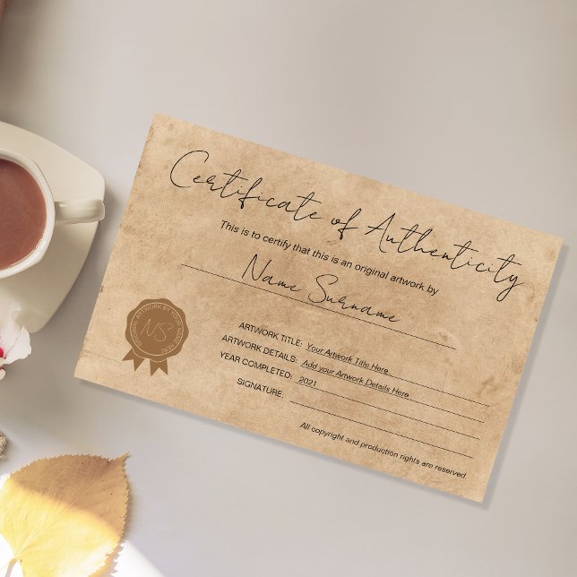 Modern authenticiteitscertificaat (Creator heeft geüpload)