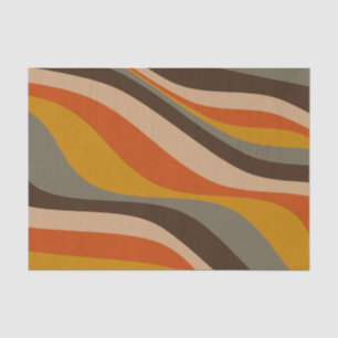 Modern Autumn Abstracte Wavy Lines in Earth Tones  Tissuepapier