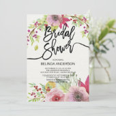 Modern Autumn Floral Bridal Shower Kaart (Staand voorkant)