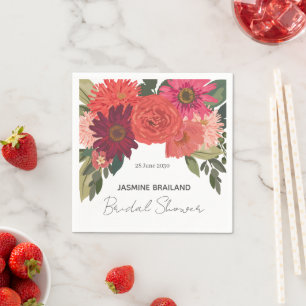 Modern Autumn Floral Vrijgezellenfeest dank u Servet