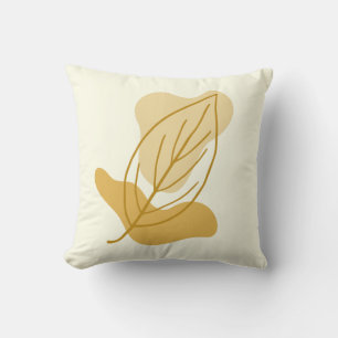 Modern Autumn Leaf & Abstracte Blob Shape Herfst G Kussen