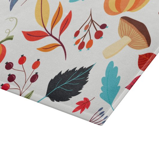 Modern Autumn Pumpkin Leaf Pattern Snijplank (Hoek)