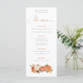 Modern Autumn Pumpkins Florals Wedding Menu (Staand voorkant)