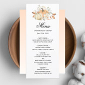 Modern Autumn Waterverf Pomkins & Flowers Menu