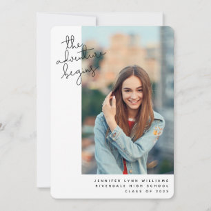 Modern avontuur begint Afstuderen foto Aankondiging