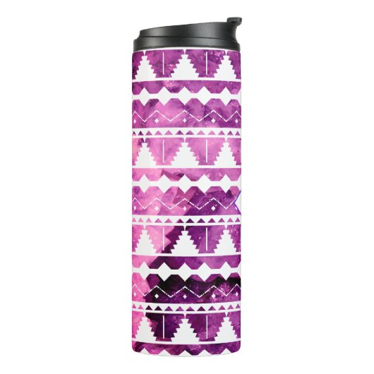 Modern Aztec Amethyst Geode met Initiaal Thermosbeker (Gedraaid links)