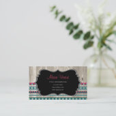 Modern Aztec Pattern on Wood Visitekaartje (Staand voorkant)