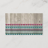 Modern Aztec Pattern on Wood Visitekaartje (Achterkant)
