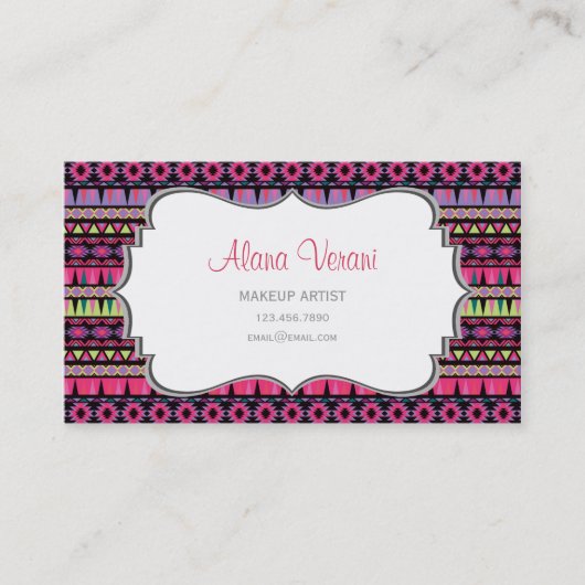 Modern Aztec Pattern Visitekaartje (Voorkant)