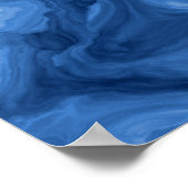 Modern Azure Blauwe Malachiet Marmeren Wervelingen Poster (Hoek)