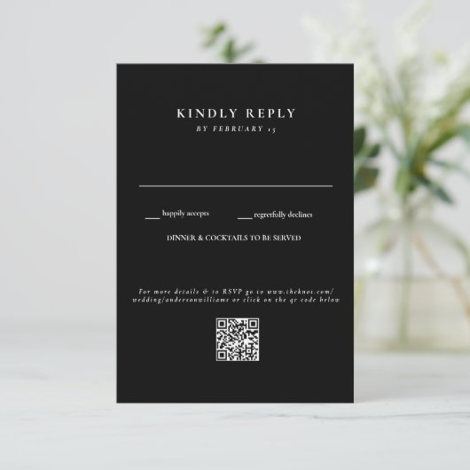 Modern B/W Wedding QR Code RSVP (Staand voorkant)