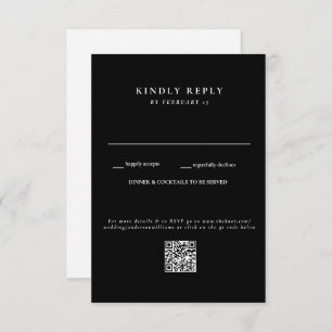 Modern B/W Wedding QR Code RSVP