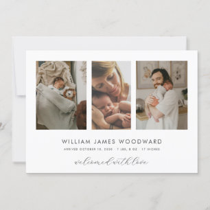 Modern Baby 3 Fotocollage Geboorteaankondiging