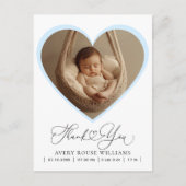 Modern Baby Birth Announding Foto: Dank Briefkaart (Voorkant)