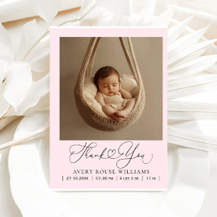 Modern Baby Birth Announding Foto: Dank Briefkaart