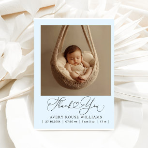 Modern Baby Birth Announding Foto: Dank Briefkaart