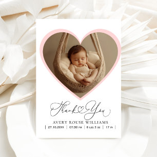 Modern Baby Birth Announding Foto: Dank Briefkaart
