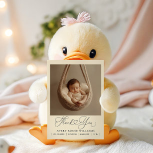 Modern Baby Birth Announding Foto: Dank Briefkaart