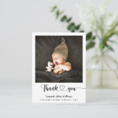 Modern Baby Birth Announding Foto: Dank Briefkaart (Staand voorkant)