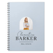 Modern baby blue arch photo Business Branding Notitieboek (Voorkant)