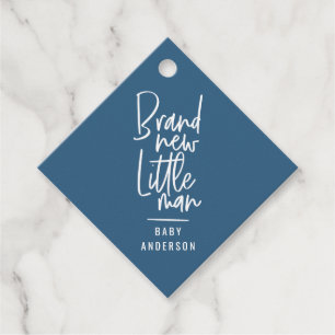 Modern baby boy baby shower dank u bedankjes labels