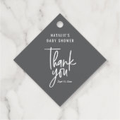 Modern baby boy baby shower dank u bedankjes labels (Achterkant)