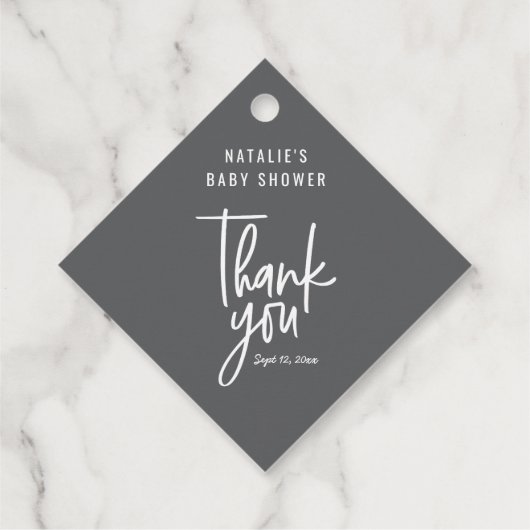 Modern baby boy baby shower dank u bedankjes labels (Achterkant)