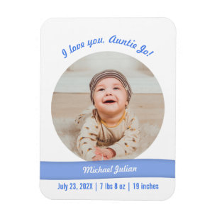 Modern Baby Boy Foto geboortedatum tante Magneet