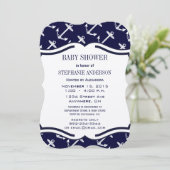 Modern Baby Boy Nautical Shower Kaart (Staand voorkant)