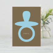 Modern Baby Boy Shower Invitation - Blauw & bruin Kaart (Staand voorkant)