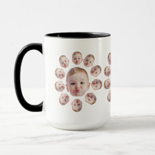 Modern Baby Gezicht Oma Verjaardag Opa Papa Gift Mok