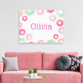 MODERN BABY MEISJE heldere kleurrijke zoete donuts Canvas Afdruk (Insitu (Woonkamer))