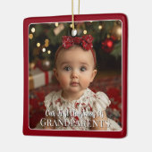 Modern Baby Photo First Christmas as Grandparents Keramisch Ornament (Links)