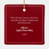 Modern Baby Photo First Christmas as Grandparents Keramisch Ornament (Achterkant)