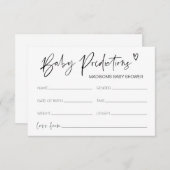 Modern Baby shower Baby voorspellingen Douche spel Informatiekaartje (Voorkant / Achterkant)