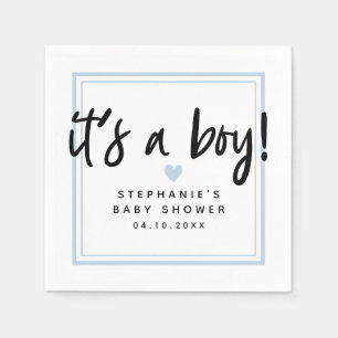 Modern Baby shower Blue Het is een jongen Servet