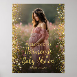 Modern baby shower foto welkomstbord poster