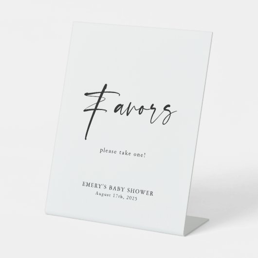 Modern Baby shower geeft de voorkeur aan teken Reclamebord Met Voetstuk (Voorkant)