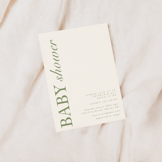 Modern Baby shower Invitation Sjabloon Kaart