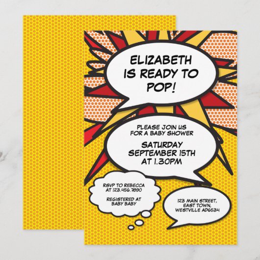 Modern Baby shower Leuke Speech Bubble Kaart (Voorkant / Achterkant)