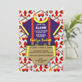 Modern Baby shower 'Little Fireman' Kaart (Staand voorkant)