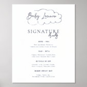 Modern Baby shower | Poster voor Drink van handtek (Voorkant)