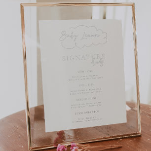 Modern Baby shower   Poster voor Drink van handtek