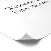 Modern baby shower welkomstbord met blauwe boog poster (Hoek)