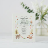 Modern Baby shower Woodland Animals Invitation (Staand voorkant)