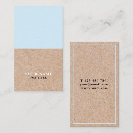 Modern BabyBlue PRINT Kraft Verticaal Visitekaartj Visitekaartje (Voorkant / Achterkant)